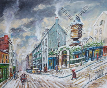 Zeitgenössisches Werk mit dem Titel « Le Moulin de la Galette », Erstellt von éRIC RAIMBAULT