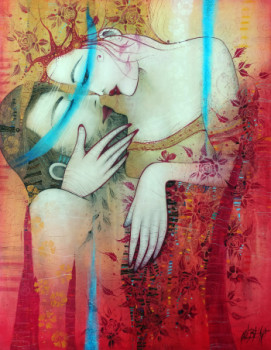 Zeitgenössisches Werk mit dem Titel « IN MY ARMS », Erstellt von ALBENA