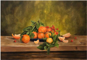 Zeitgenössisches Werk mit dem Titel « Mandarines », Erstellt von AHMED AGOURAM