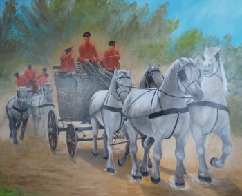 Zeitgenössisches Werk mit dem Titel « "Les Percherons..". », Erstellt von MARC DANCRE