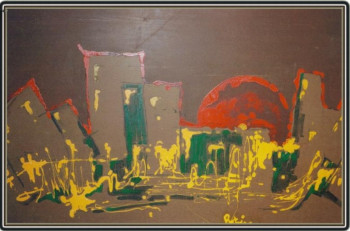 Zeitgenössisches Werk mit dem Titel « La ville - 1975 », Erstellt von JEAN PIERRE BERTAINA