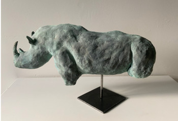 Zeitgenössisches Werk mit dem Titel « Black Rhinoceros », Erstellt von SAMANTHA PRIGENT