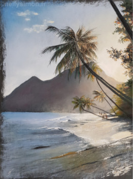 Zeitgenössisches Werk mit dem Titel « la plage du diamant (MARTINIQUE) », Erstellt von NELLY SIMON