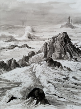 Zeitgenössisches Werk mit dem Titel « Tempête 6 », Erstellt von NELLY SIMON