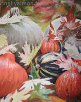 Zeitgenössisches Werk mit dem Titel « Fruits d'automne », Erstellt von NELLY SIMON