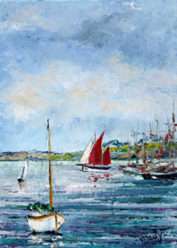 Zeitgenössisches Werk mit dem Titel « Fêtes maritimes à Douarnenez », Erstellt von MICHEL HAMELIN