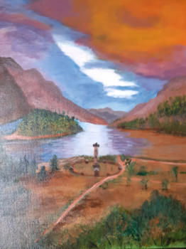 Zeitgenössisches Werk mit dem Titel « Le Loch Shiel,  dans les highlands », Erstellt von NICOLE SOUFFRAN