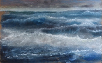 Zeitgenössisches Werk mit dem Titel « au creux de la vague », Erstellt von CORINNE QUIBEL