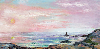 Zeitgenössisches Werk mit dem Titel « soleil couchant sur la pointe du raz », Erstellt von MICHEL HAMELIN