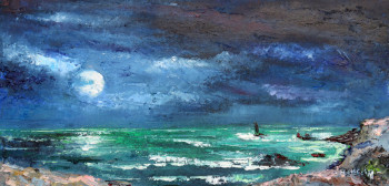 Zeitgenössisches Werk mit dem Titel « Pleine lune sur la pointe du raz », Erstellt von MICHEL HAMELIN