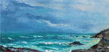 Zeitgenössisches Werk mit dem Titel « tempête à la pointe du Raz », Erstellt von MICHEL HAMELIN