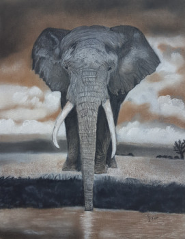 Zeitgenössisches Werk mit dem Titel « ELEPHANT », Erstellt von SYLOU