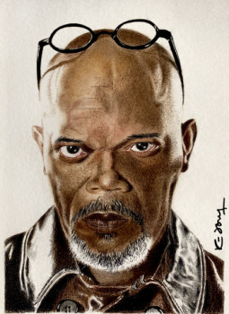 Zeitgenössisches Werk mit dem Titel « Samuel JACKSON », Erstellt von K-DOM