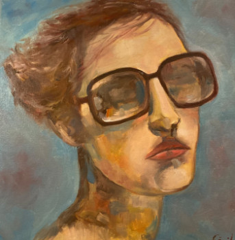 Zeitgenössisches Werk mit dem Titel « Femme aux lunettes », Erstellt von CéCILE ROY