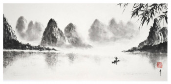 Zeitgenössisches Werk mit dem Titel « Paysage de Chine », Erstellt von ENCRE-ZEN