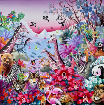 Zeitgenössisches Werk mit dem Titel « Paradis flamboyant », Erstellt von CHARLOTTE LACHAPELLE