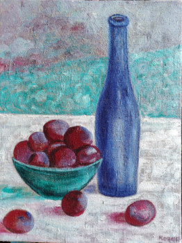 Zeitgenössisches Werk mit dem Titel « Still life with plums », Erstellt von KOZAR