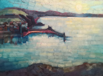 Zeitgenössisches Werk mit dem Titel « Clair de lune à Collioure », Erstellt von PHILIPPE JAMIN