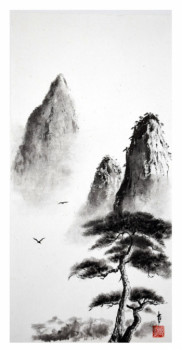 Zeitgenössisches Werk mit dem Titel « l 'esprit des montagnes », Erstellt von ENCRE-ZEN