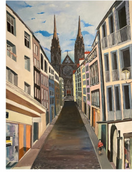 Zeitgenössisches Werk mit dem Titel « Rue des Gras », Erstellt von GERARD DE FENZO