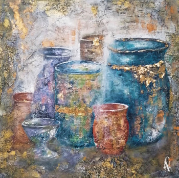 Zeitgenössisches Werk mit dem Titel « Les pots », Erstellt von ANNE ROBIN