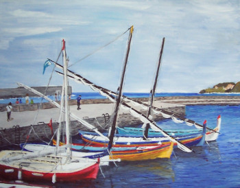 Zeitgenössisches Werk mit dem Titel « Port de Collioure 4 », Erstellt von NADINE MASSET