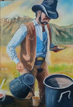 Zeitgenössisches Werk mit dem Titel « " Breakfast du cowboy.." », Erstellt von MARC DANCRE