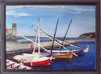 Zeitgenössisches Werk mit dem Titel « Port de Collioure », Erstellt von NADINE MASSET