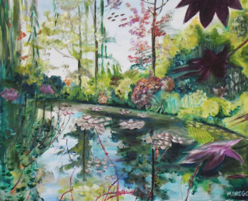 Zeitgenössisches Werk mit dem Titel « étang giverny », Erstellt von MIREILLE BREGOU