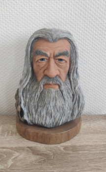 Zeitgenössisches Werk mit dem Titel « Buste Gandalf », Erstellt von NAO63