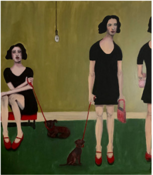 Zeitgenössisches Werk mit dem Titel « The vets waiting room », Erstellt von SHARON CHAMPION