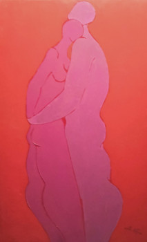 Zeitgenössisches Werk mit dem Titel « Le couple mauve », Erstellt von PHILIPPE JAMIN