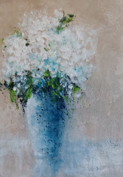 Zeitgenössisches Werk mit dem Titel « VASE BLEU », Erstellt von MIREILLE MAURY