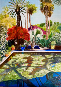 Zeitgenössisches Werk mit dem Titel « Jardins esprit Majorelle », Erstellt von TINA