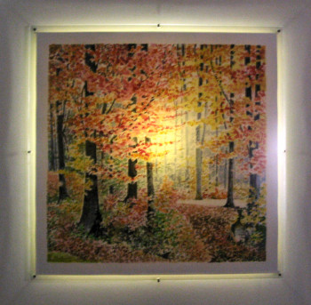 Zeitgenössisches Werk mit dem Titel « Forêt d'Automne (solution éclairée) », Erstellt von LAULPIC