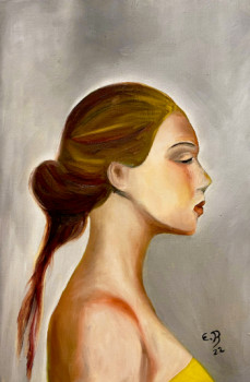 Zeitgenössisches Werk mit dem Titel « Portrait of a woman in profile. », Erstellt von FONTECLOSE ART