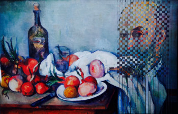 Zeitgenössisches Werk mit dem Titel « Cezanne et les pommes », Erstellt von ARIEL