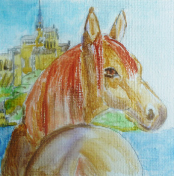 Zeitgenössisches Werk mit dem Titel « Le cheval du Mont-Saint-Michel », Erstellt von DOMINIQUE HOFFMAN