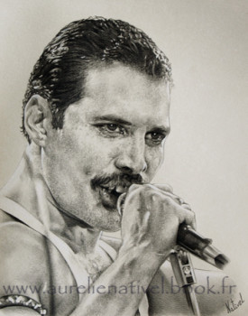 Zeitgenössisches Werk mit dem Titel « Portrait de Freddie Mercury », Erstellt von AURéLIE NATIVEL