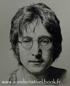 Zeitgenössisches Werk mit dem Titel « Portrait de John Lennon », Erstellt von AURéLIE NATIVEL