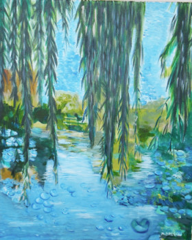 Zeitgenössisches Werk mit dem Titel « giverny étang », Erstellt von MIREILLE BREGOU