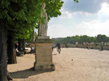 Zeitgenössisches Werk mit dem Titel « Jardin de Luxembourg 1 », Erstellt von OLEG HASLAVSKY