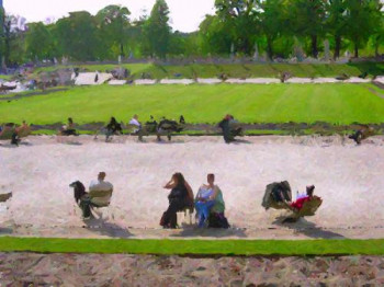 Zeitgenössisches Werk mit dem Titel « Jardin de Luxembourg 2 », Erstellt von OLEG HASLAVSKY