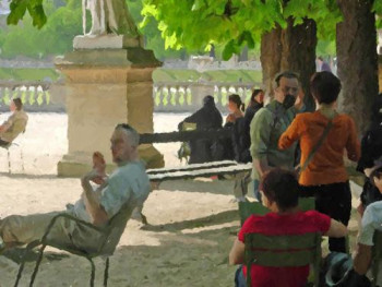 Zeitgenössisches Werk mit dem Titel « Jardin de Luxembourg 4 », Erstellt von OLEG HASLAVSKY