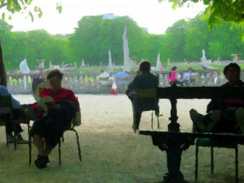 Zeitgenössisches Werk mit dem Titel « Jardin de Luxembourg 6 », Erstellt von OLEG HASLAVSKY