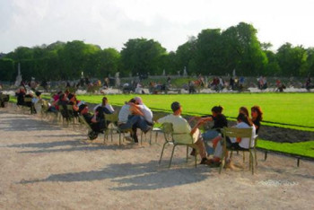 Zeitgenössisches Werk mit dem Titel « Jardin de Luxembourg 8 », Erstellt von OLEG HASLAVSKY