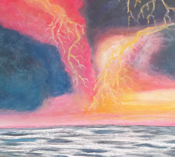 Zeitgenössisches Werk mit dem Titel « Orage d'été », Erstellt von ACG