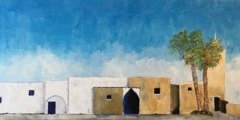 Zeitgenössisches Werk mit dem Titel « Village marocain », Erstellt von MOLIA