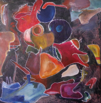 Zeitgenössisches Werk mit dem Titel « JAZZ PAINTING 24 », Erstellt von RAMON LOPEZ