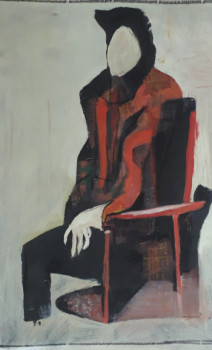 Zeitgenössisches Werk mit dem Titel « Man with red chair », Erstellt von MARC ALAPONT